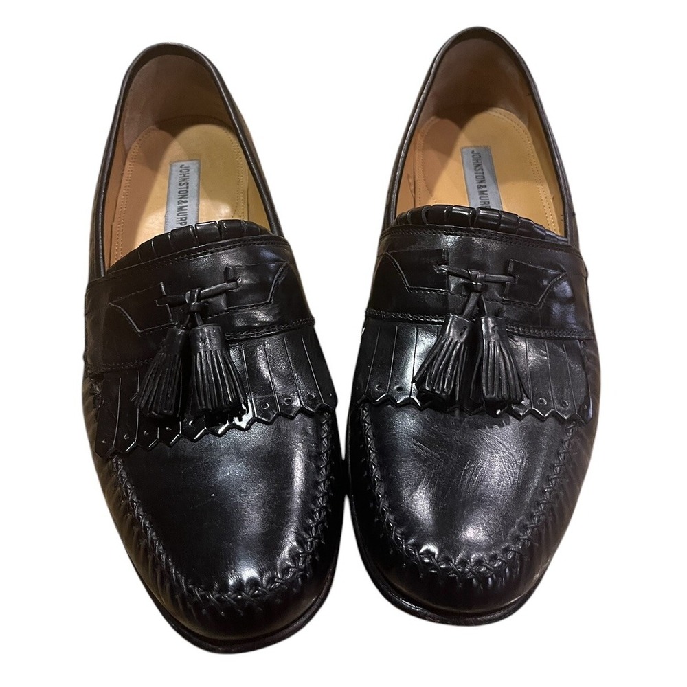 Johnston & Murphy Men's 12M Black Leather Tassel Loafer